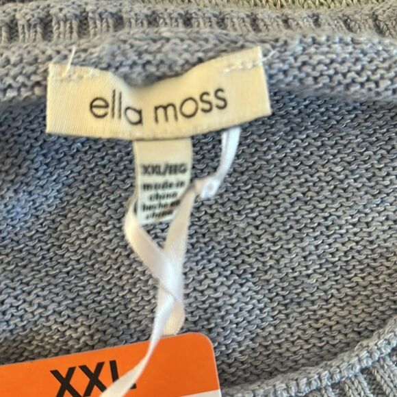 Ella Moss Women's Crewneck Long Sleeve Sweater, Blue Stripe, XXL, NWT - Picture 6 of 8